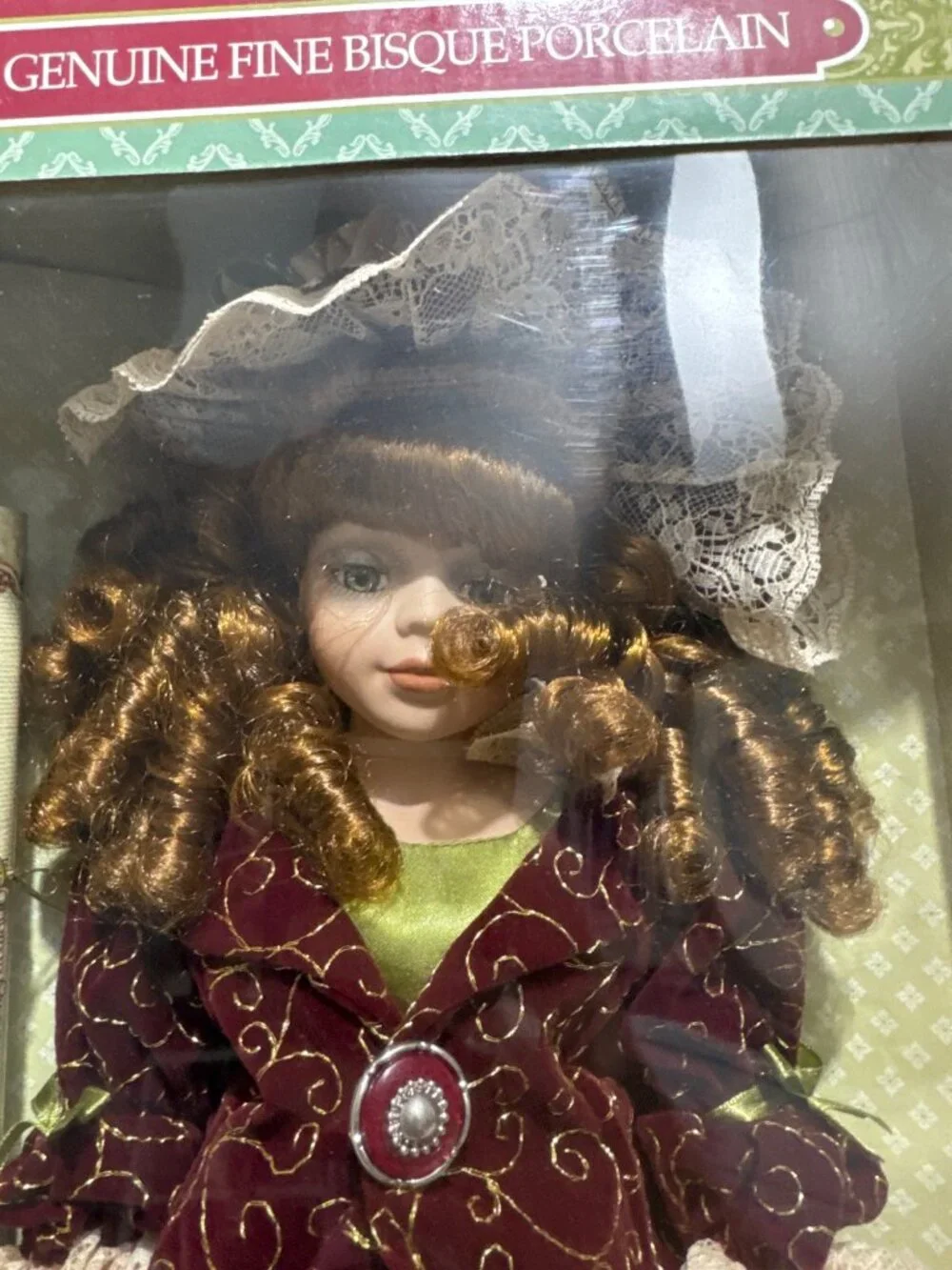 Classic Treasures Fine Porcelain Doll Brown Curly Hair 16 inch